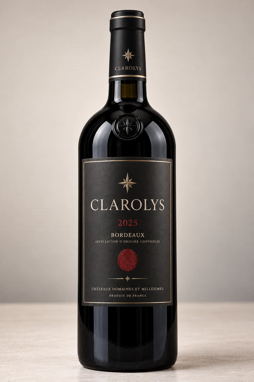 Clarolys contemporary luxury Bordeaux wine bottle presentation